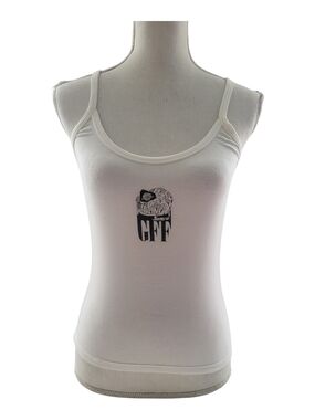Gianfranco Ferré White Scoop Neck Tank with Black GFF Graphic